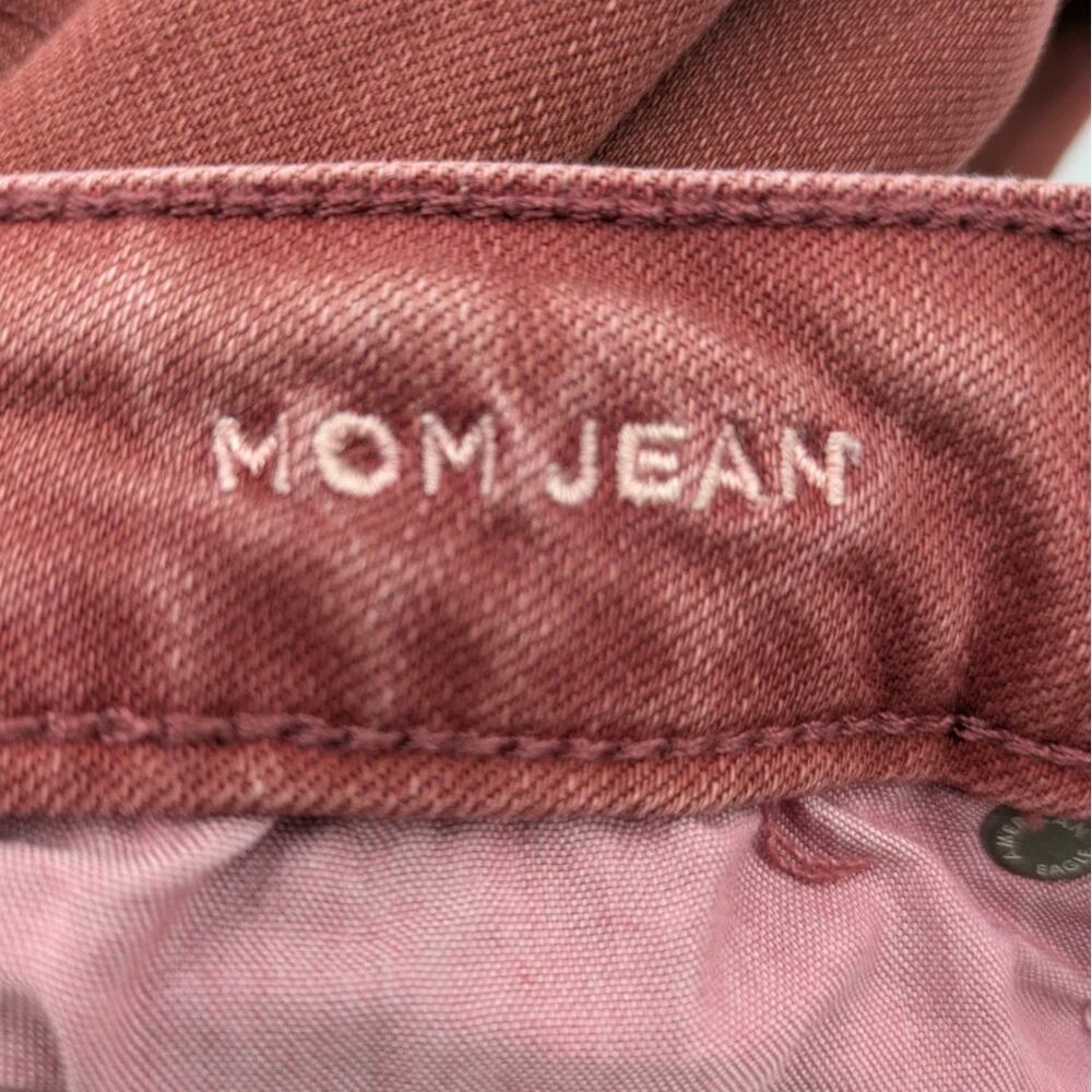 AMERICAN EAGLE OUTFITTERS "Mom Jean" Stretch High Waist Burgundy - Size 6 - Picture 6 of 7